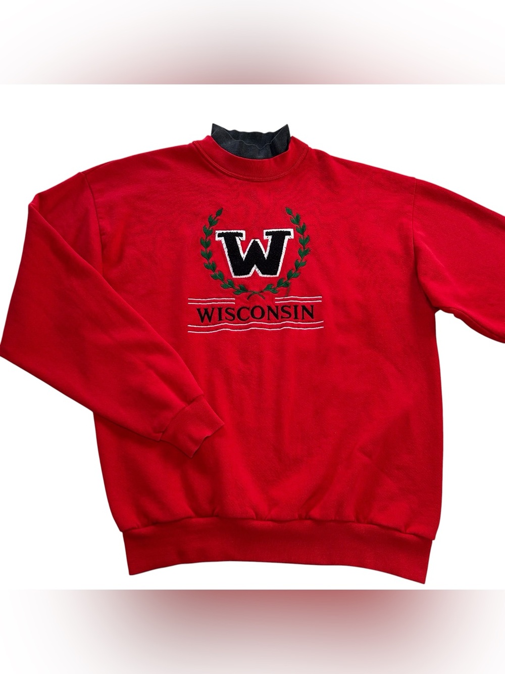 VTG 90s Wisconsin Badgers Willow Bay Men’s L Crewneck Pullover Embroidered Red